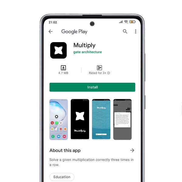 Multiply App on Google Play store